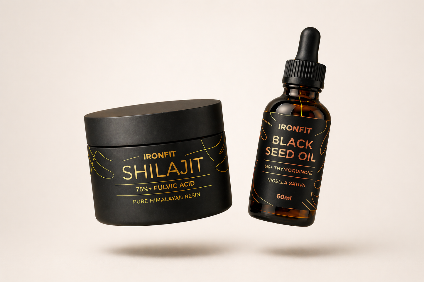IronFit Performance Bundle, Shilajit Resin and Black Seed Oil